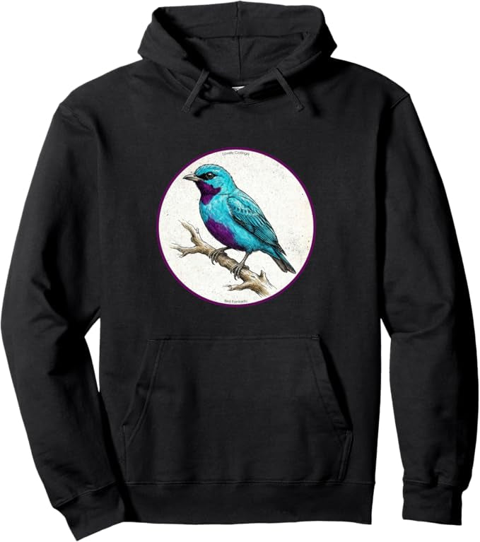 Retro Lovely Cotinga Hoodie – Vintage Bird Design Sweatshirt