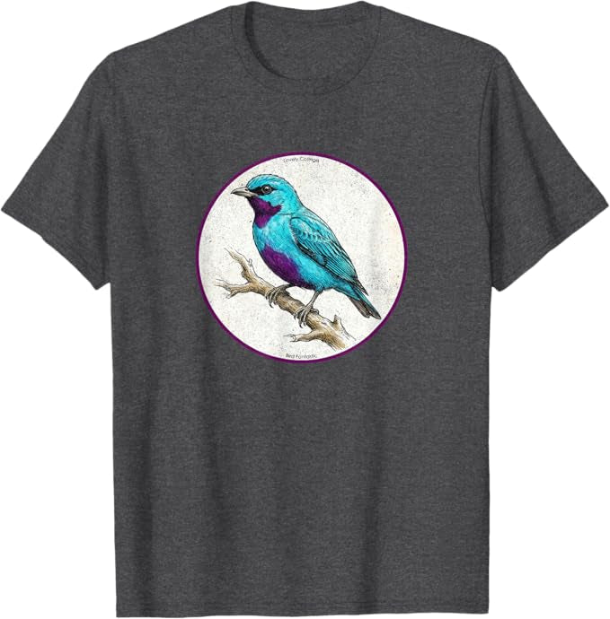 Retro Lovely Cotinga Bird Design T-Shirt Design 10 Colors by Bird Fantastic | Birding Graphic Tee
