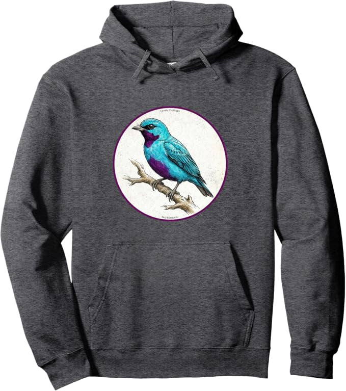 Retro Lovely Cotinga Hoodie – Vintage Bird Design Sweatshirt