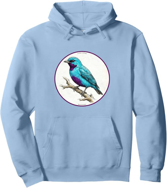 Retro Lovely Cotinga Hoodie – Vintage Bird Design Sweatshirt