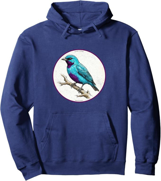 Retro Lovely Cotinga Hoodie – Vintage Bird Design Sweatshirt