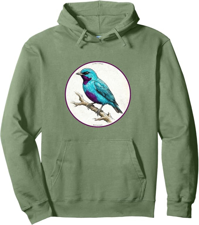 Retro Lovely Cotinga Hoodie – Vintage Bird Design Sweatshirt