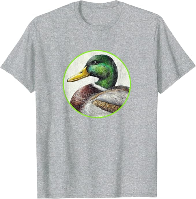 Mallard Duck T-Shirt Retro Design by Bird.fan | Men's Birding Graphic Tee
