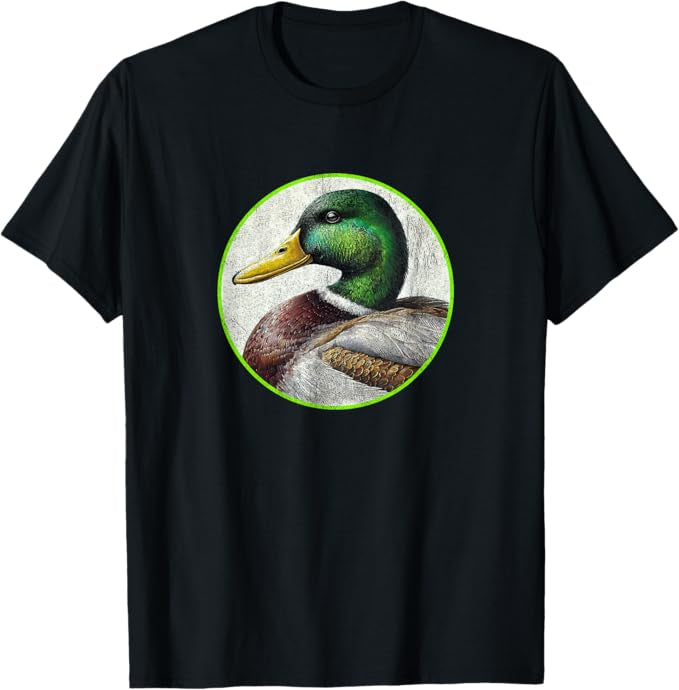 Mallard Duck T-Shirt Retro Design by Bird.fan | Men's Birding Graphic Tee