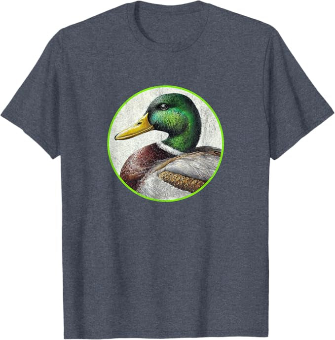 Mallard Duck T-Shirt Retro Design by Bird.fan | Men's Birding Graphic Tee