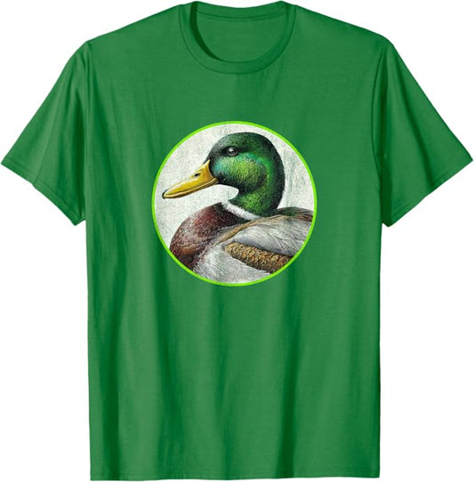 Mallard Duck T-Shirt Retro Design by Bird.fan | Men's Birding Graphic Tee
