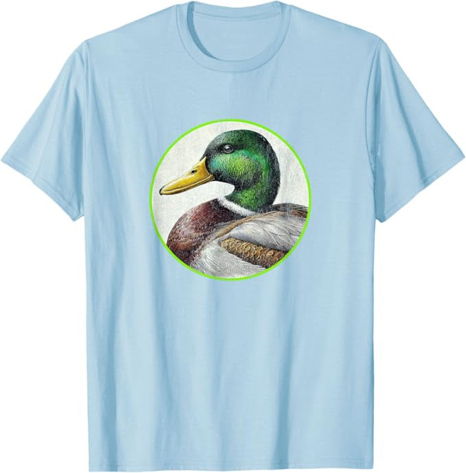 Mallard Duck T-Shirt Retro Design by Bird.fan | Men's Birding Graphic Tee