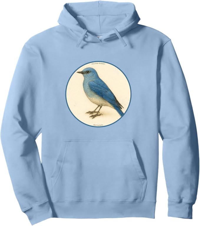 Retro Mountain Bluebird Hoodie – Vintage Bird Design Sweatshirt