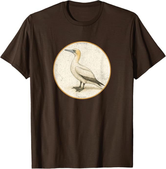 Northern Gannet T-Shirt Retro Design by Bird Fan | Birding Graphic Tee