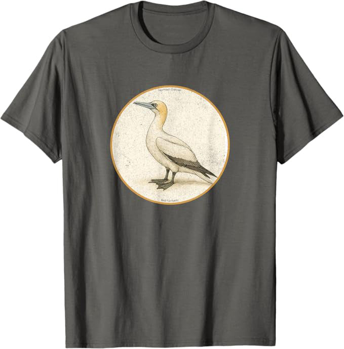 Northern Gannet T-Shirt Retro Design by Bird Fan | Birding Graphic Tee