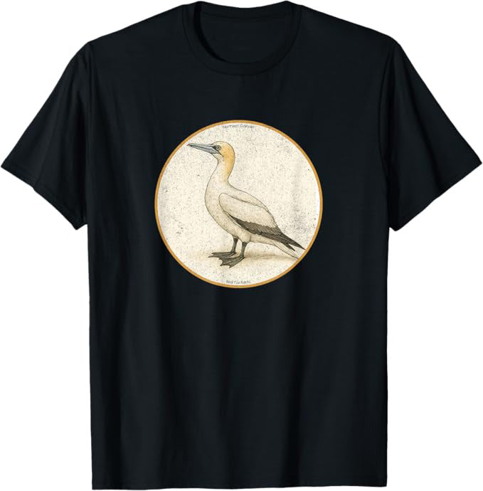 Northern Gannet T-Shirt Retro Design by Bird Fan | Birding Graphic Tee