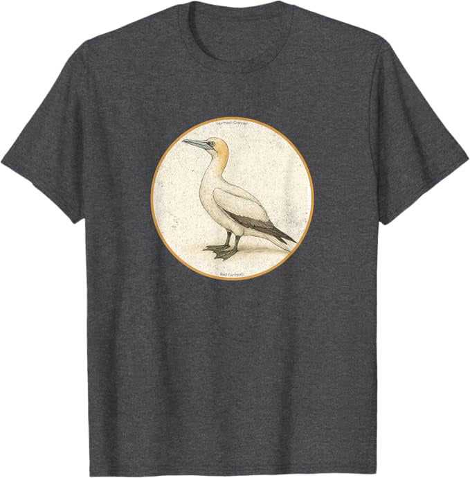 Northern Gannet T-Shirt Retro Design by Bird Fan | Birding Graphic Tee