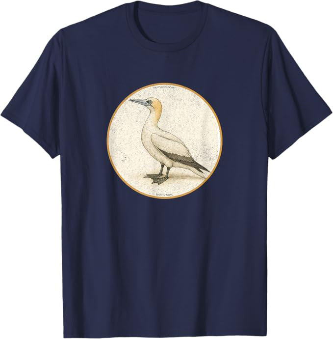 Northern Gannet T-Shirt Retro Design by Bird Fan | Birding Graphic Tee