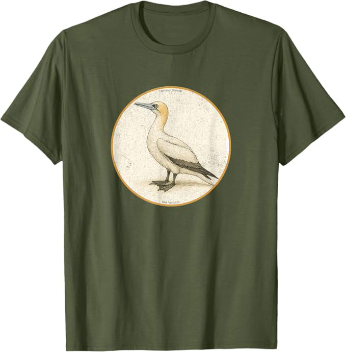 Northern Gannet T-Shirt Retro Design by Bird Fan | Birding Graphic Tee