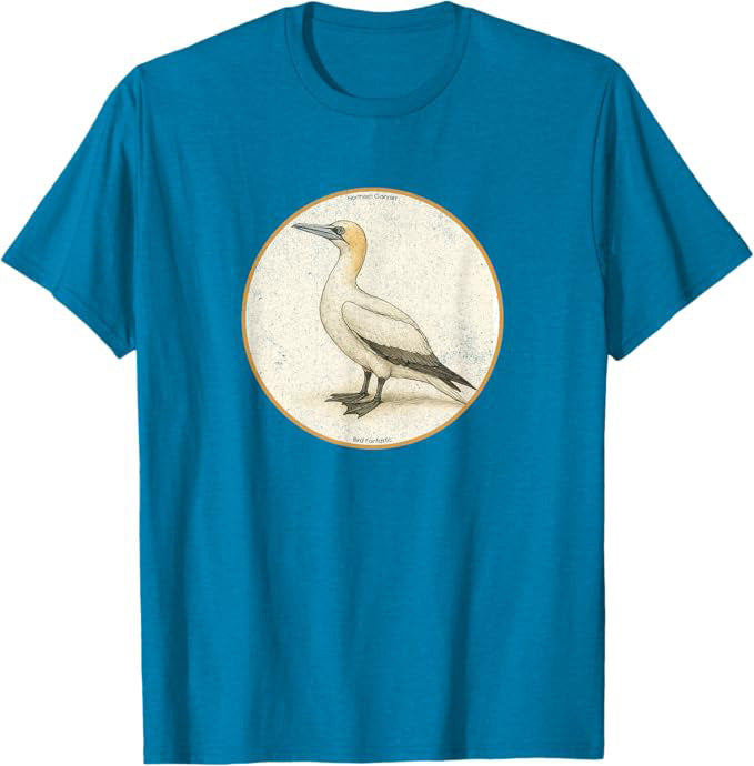 Northern Gannet T-Shirt Retro Design by Bird Fan | Birding Graphic Tee