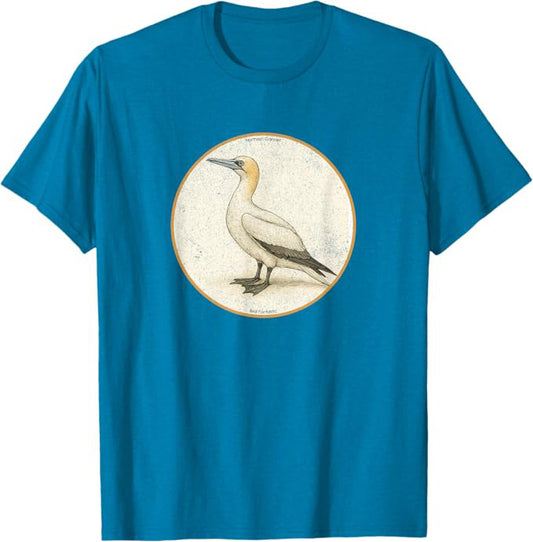 Northern Gannet T-Shirt Retro Design by Bird Fan | Birding Graphic Tee