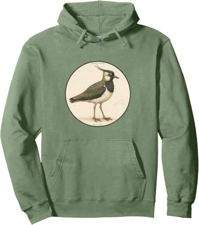 Retro Northern Lapwing Hoodie – Vintage Bird Design Sweatshirt