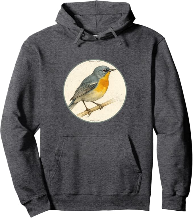 Retro Northern Parula Hoodie – Vintage Bird Design Sweatshirt