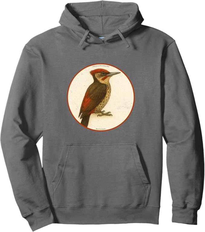 Retro Okinawa Woodpecker Hoodie – Vintage Bird Design Sweatshirt