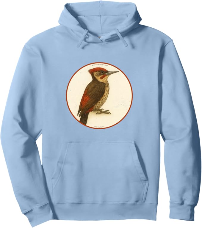 Retro Okinawa Woodpecker Hoodie – Vintage Bird Design Sweatshirt