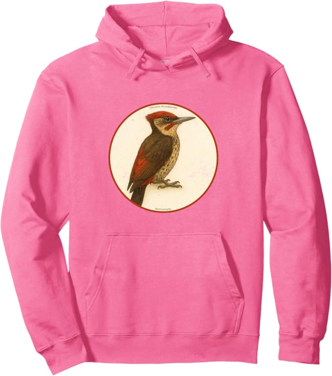 Retro Okinawa Woodpecker Hoodie – Vintage Bird Design Sweatshirt