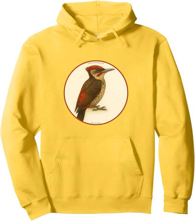 Retro Okinawa Woodpecker Hoodie – Vintage Bird Design Sweatshirt