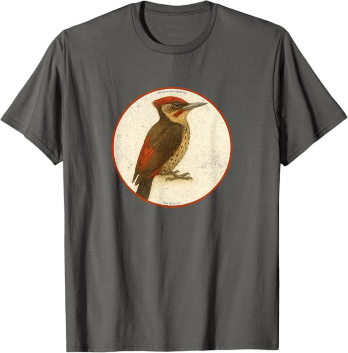 Okinawa Woodpecker T-Shirt Retro Design by Bird Fan | Birding Graphic Tee