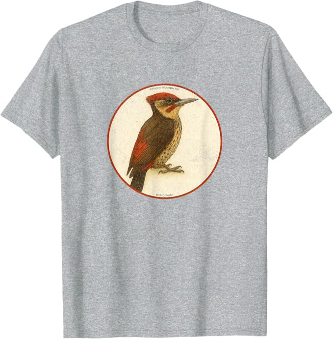 Okinawa Woodpecker T-Shirt Retro Design by Bird Fan | Birding Graphic Tee