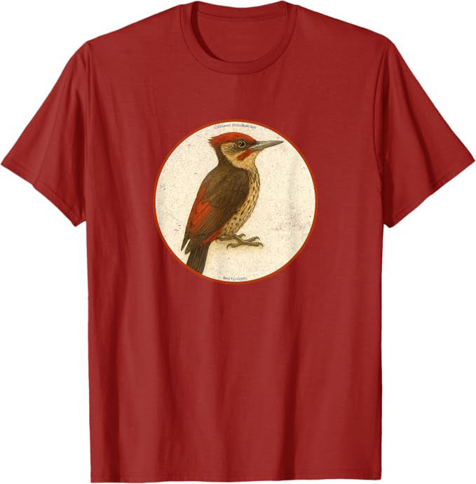 Okinawa Woodpecker T-Shirt Retro Design by Bird Fan | Birding Graphic Tee