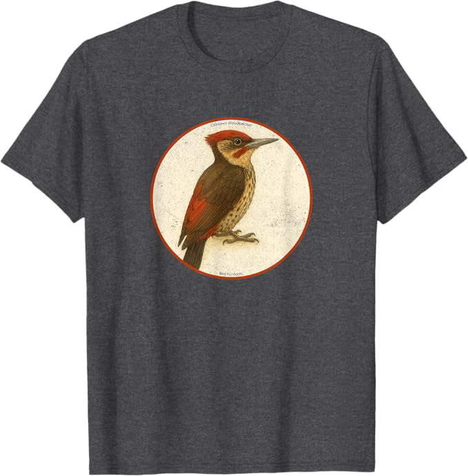 Okinawa Woodpecker T-Shirt Retro Design by Bird Fan | Birding Graphic Tee