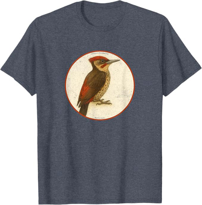 Okinawa Woodpecker T-Shirt Retro Design by Bird Fan | Birding Graphic Tee