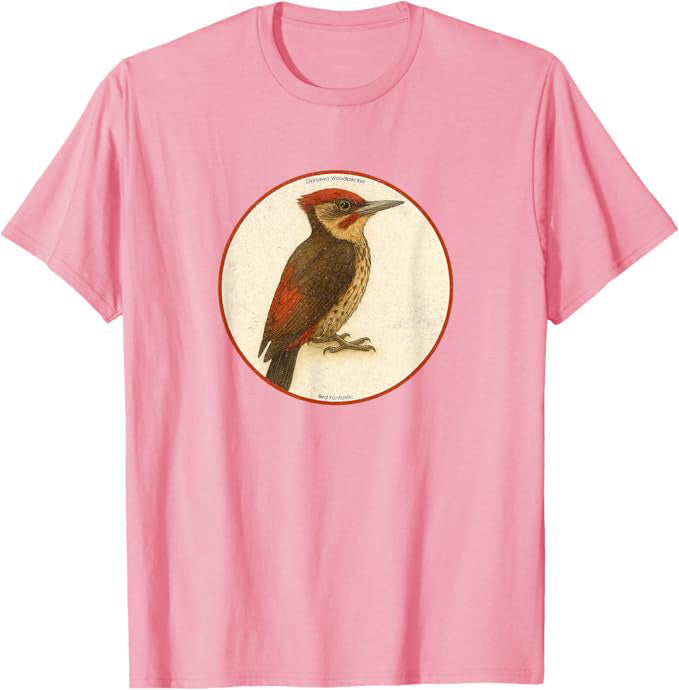 Okinawa Woodpecker T-Shirt Retro Design by Bird Fan | Birding Graphic Tee