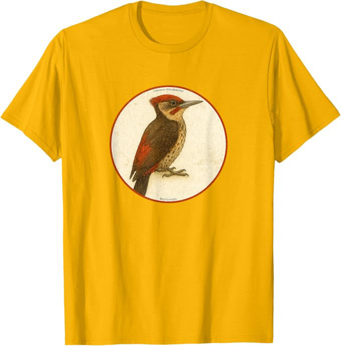 Okinawa Woodpecker T-Shirt Retro Design by Bird Fan | Birding Graphic Tee