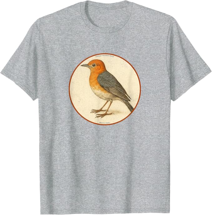 Retro Orange-Headed Thrush T-Shirt Design 10 Colors by Bird Fantastic | Birding Graphic Tee