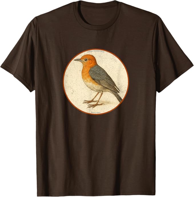Retro Orange-Headed Thrush T-Shirt Design 10 Colors by Bird Fantastic | Birding Graphic Tee
