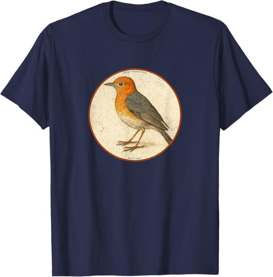 Retro Orange-Headed Thrush T-Shirt Design 10 Colors by Bird Fantastic | Birding Graphic Tee