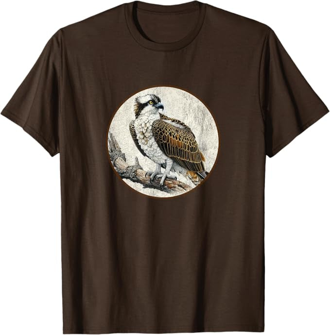 Retro Osprey Bird Design T-Shirt Design 10 Colors by Bird Fantastic | Birding Graphic Tee