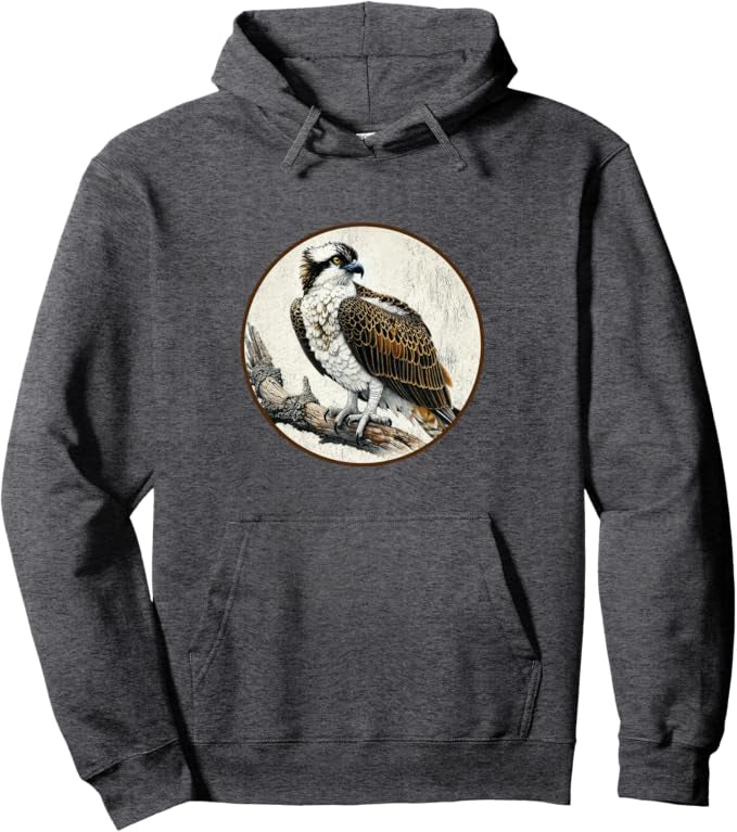 Osprey Retro Bird Design Unisex Pullover Hoodie by Bird.fan