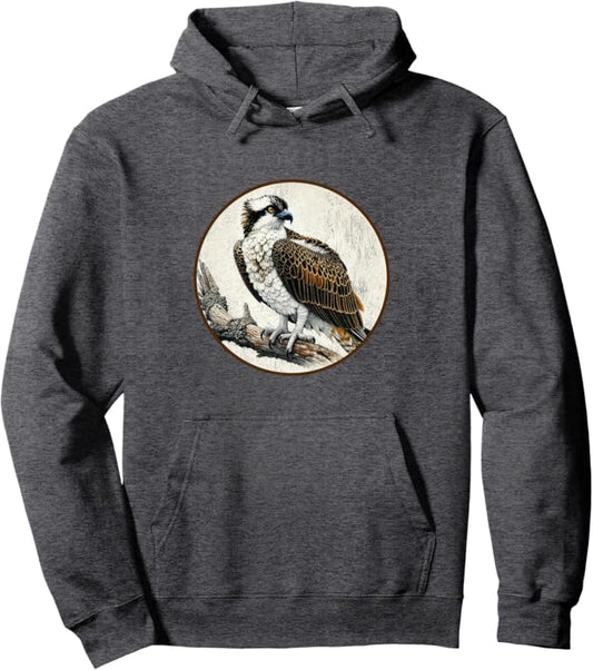 Osprey Retro Bird Design Unisex Pullover Hoodie by Bird.fan