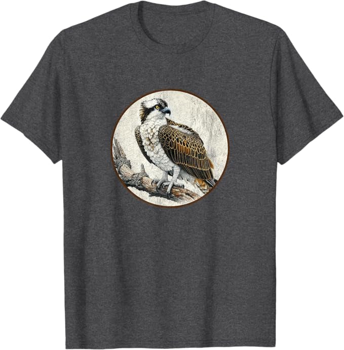 Retro Osprey Bird Design T-Shirt Design 10 Colors by Bird Fantastic | Birding Graphic Tee