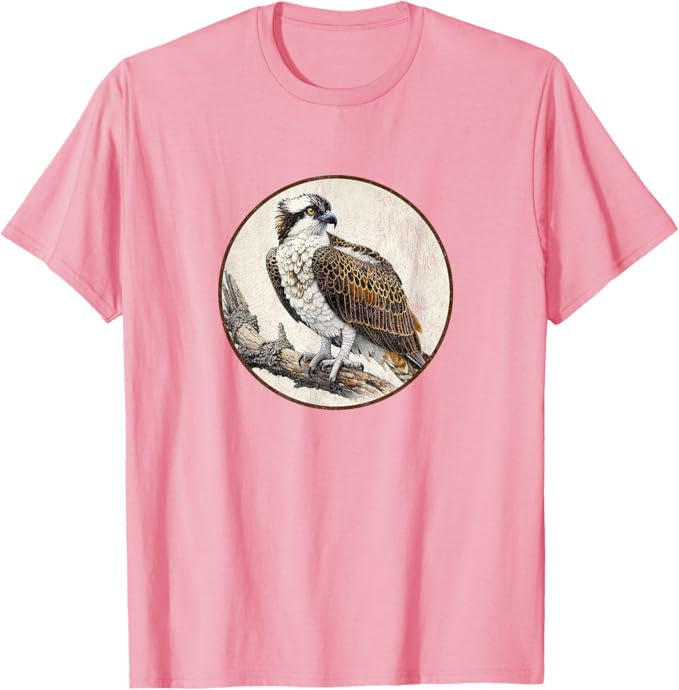 Retro Osprey Bird Design T-Shirt Design 10 Colors by Bird Fantastic | Birding Graphic Tee