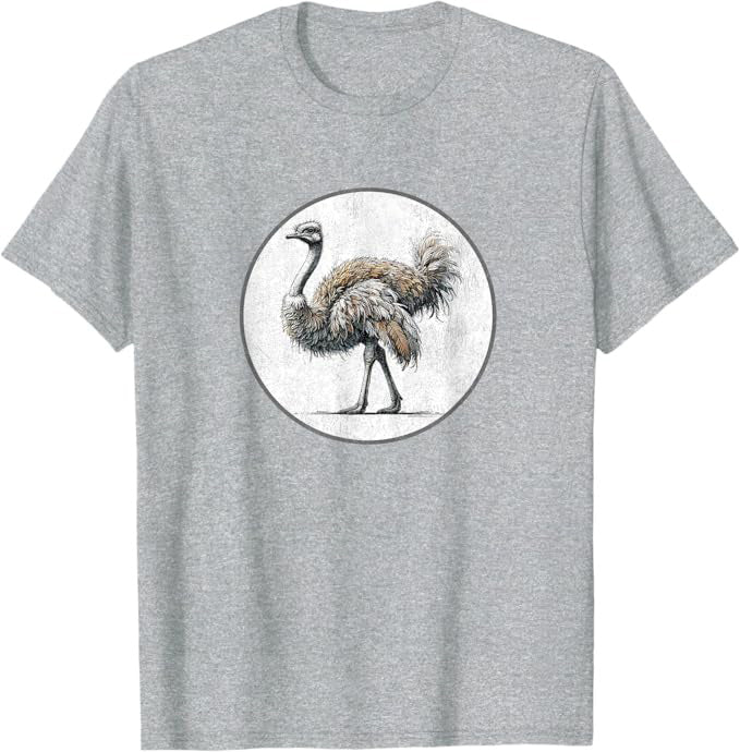 Ostrich T-Shirt Retro Design by Bird.fan