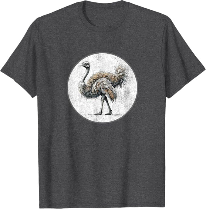 Ostrich T-Shirt Retro Design by Bird.fan