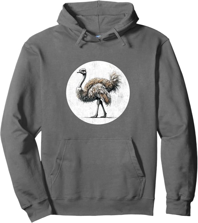 Retro Ostrich Hoodie – Vintage Bird Design Sweatshirt