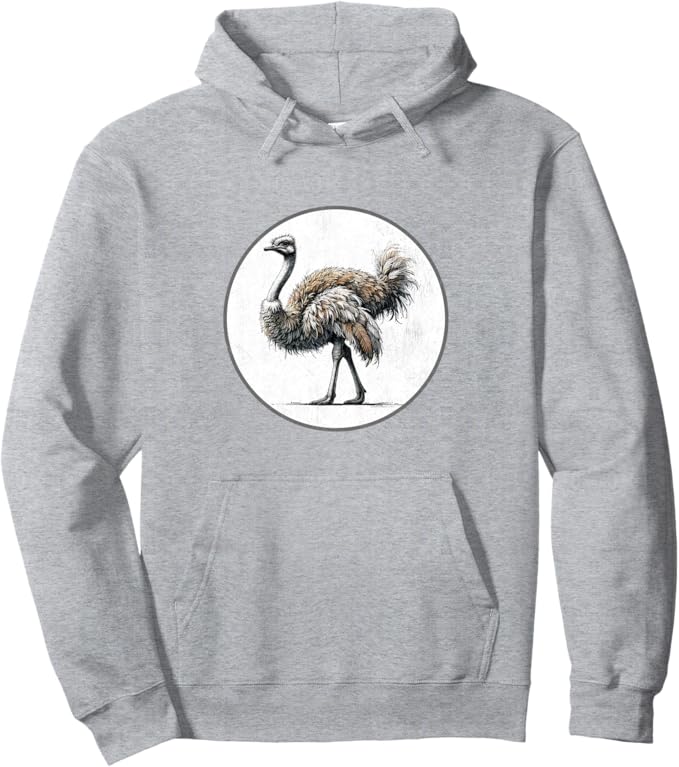 Retro Ostrich Hoodie – Vintage Bird Design Sweatshirt