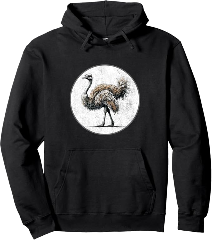 Retro Ostrich Hoodie – Vintage Bird Design Sweatshirt