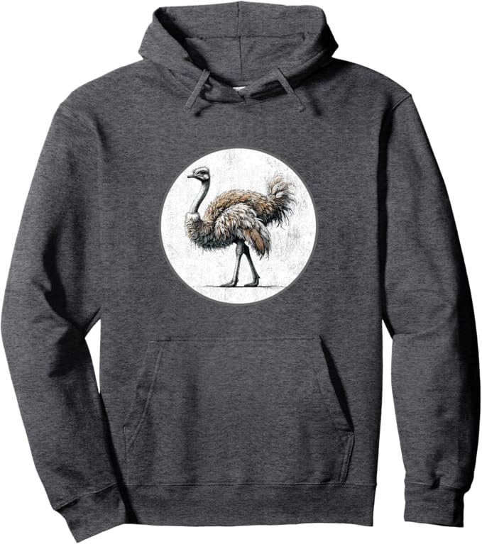 Retro Ostrich Hoodie – Vintage Bird Design Sweatshirt