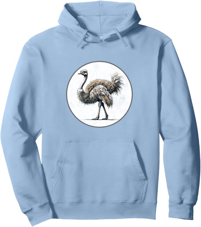 Retro Ostrich Hoodie – Vintage Bird Design Sweatshirt