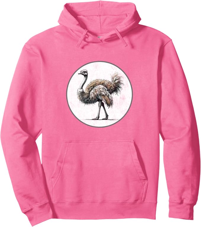 Retro Ostrich Hoodie – Vintage Bird Design Sweatshirt