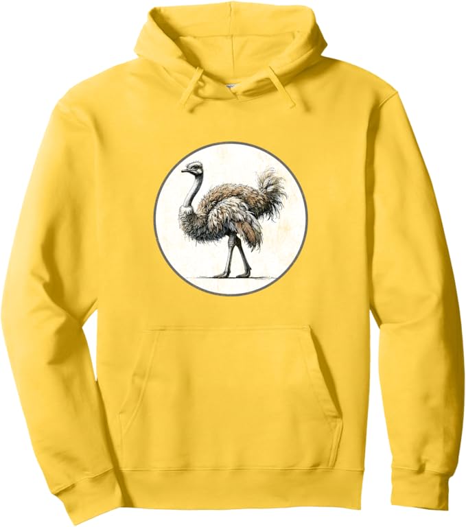Retro Ostrich Hoodie – Vintage Bird Design Sweatshirt